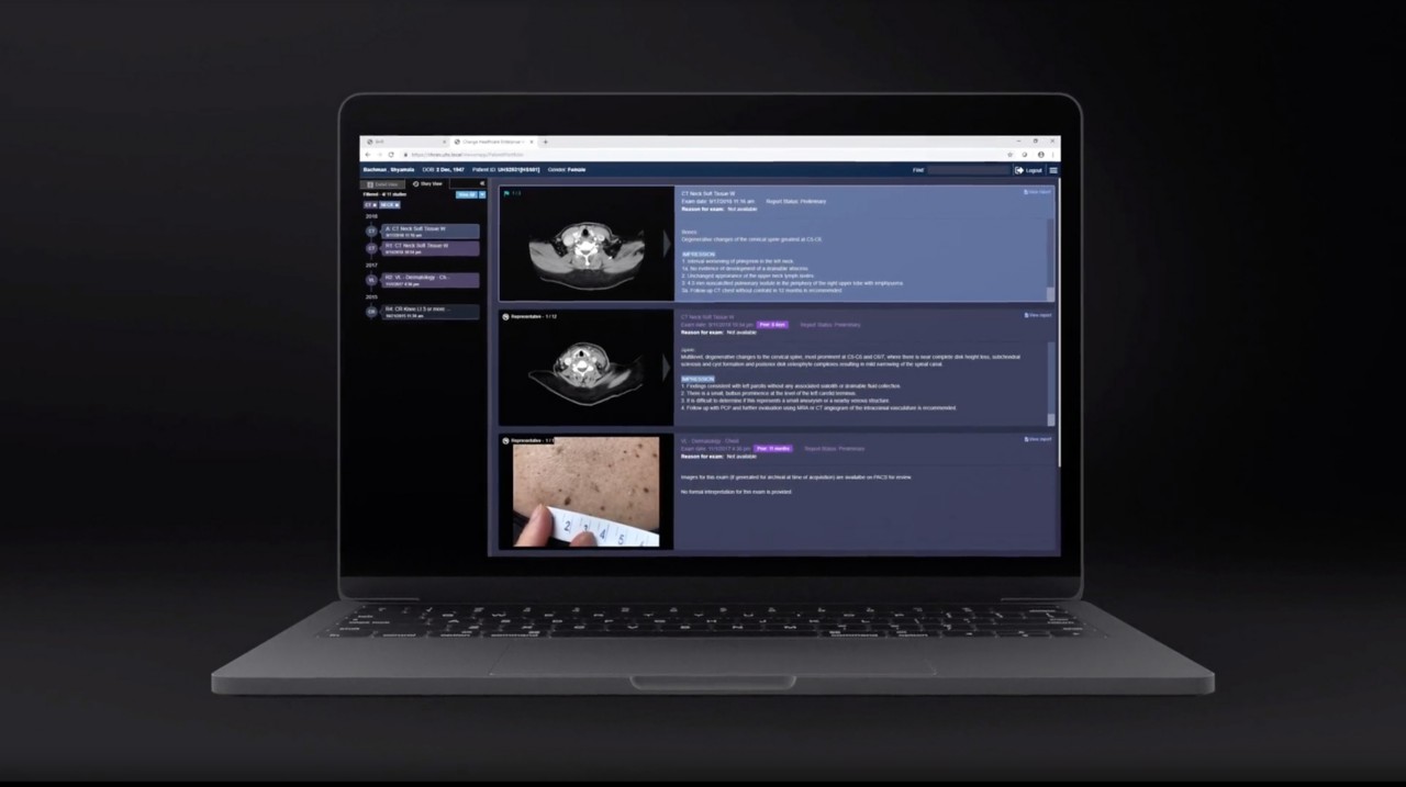Change Healthcare Enterprise Viewer on laptop